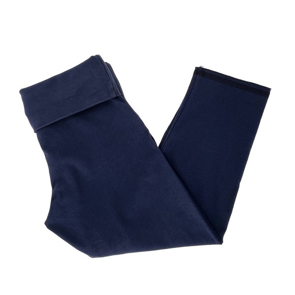 Solow Crop Foldover Legging Girl’s Size Large (14) Navy Blue cropped New NWT - Picture 3 of 7